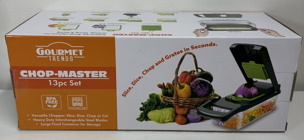 Gourmet Trends Chop Master 13 piece Set ,versatile, heavy duty interchangeable.