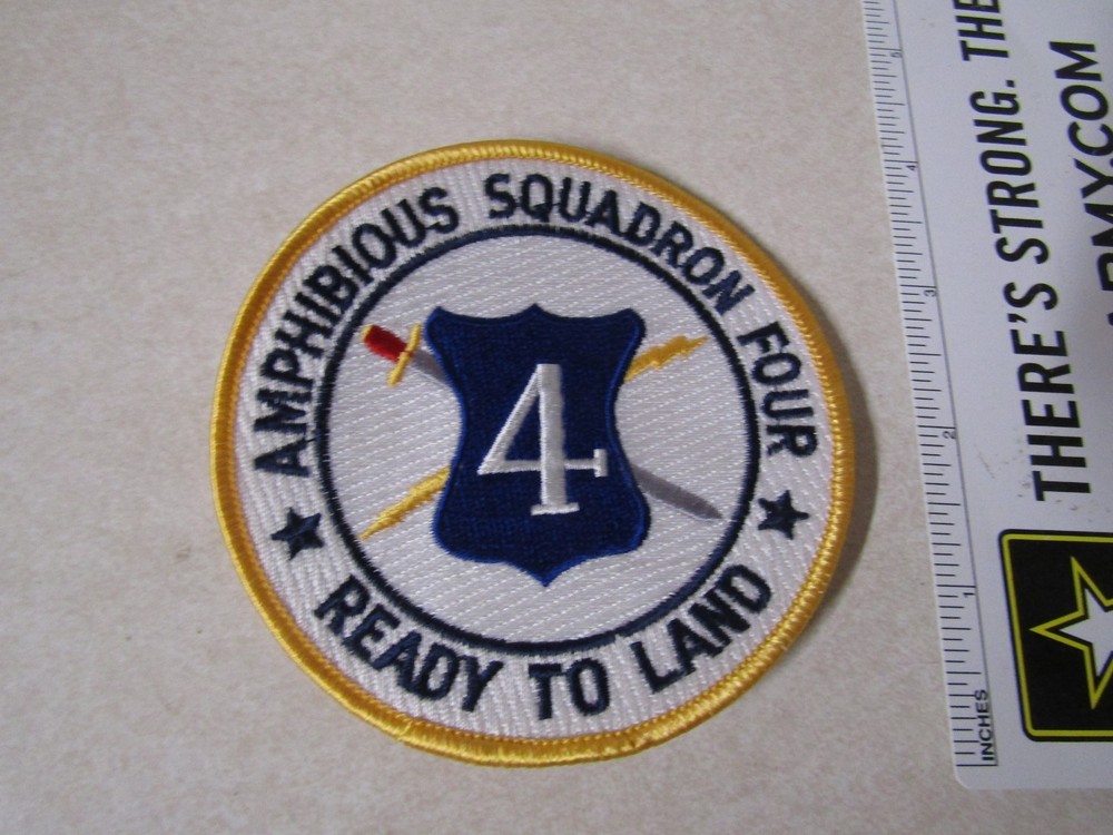 MILITARY PATCH AMPHIBIOUS SQUADRON FOUR READY TO LAND