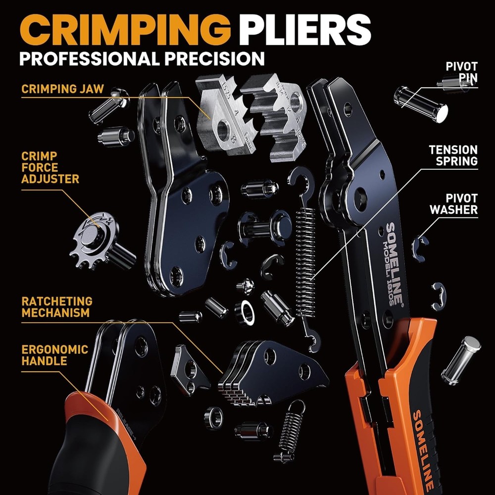 Solar Connector Crimping Tool Kit with MC4 Connectors