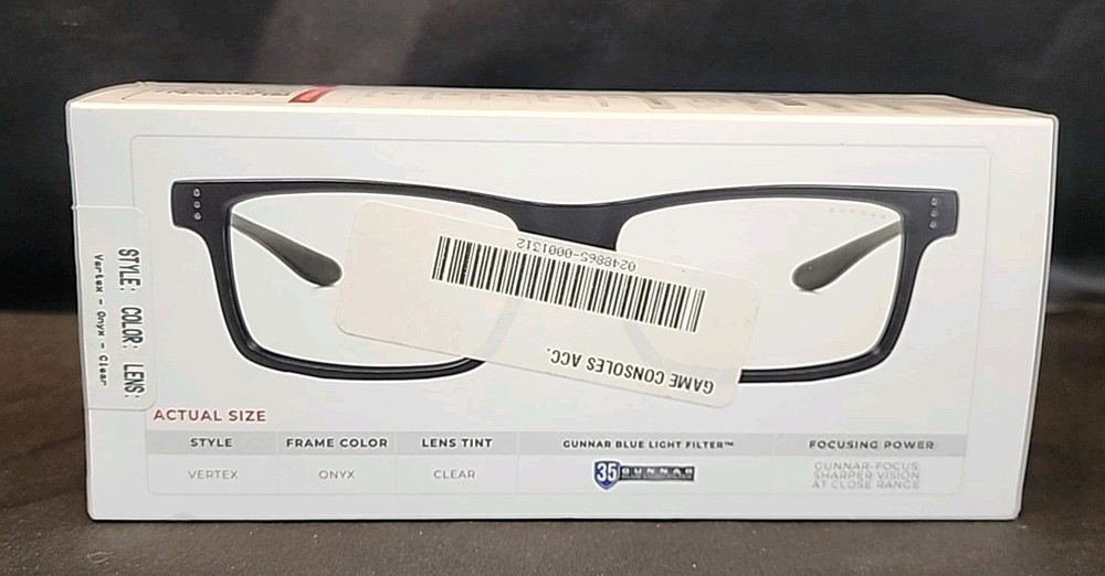GUNNAR - VERTEX Blue Light Gaming & Computer Glasses - Onyx - Clear