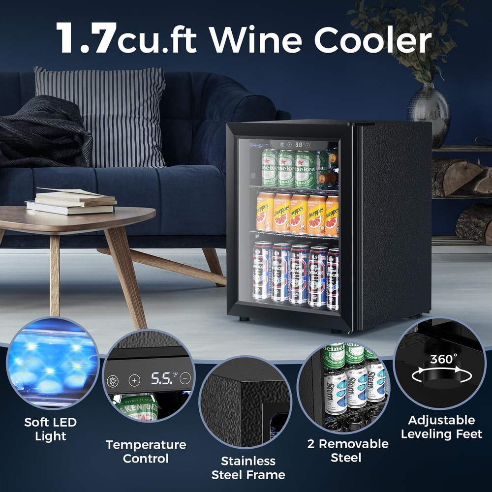 68 Cans Beverage Refrigerator Cooler