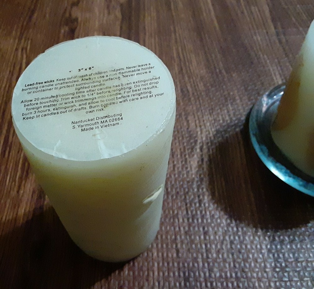 Set of 2 White used Candles