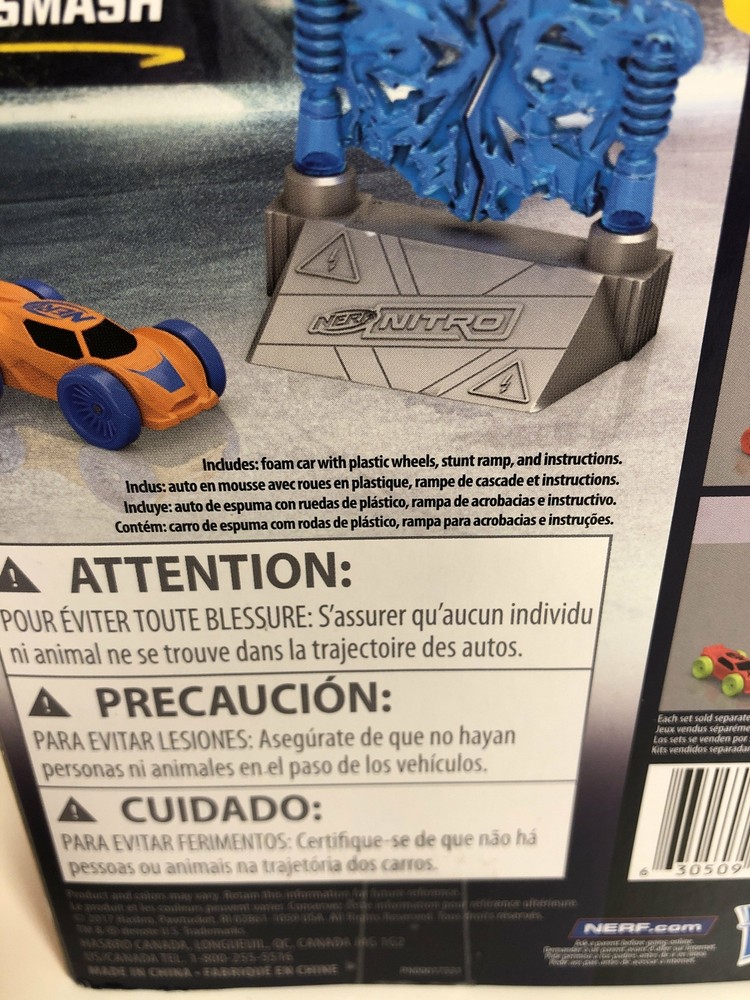 Hasbro Nerf Nitro Sparksmash Stunt Set Foam Car Plastic Wheels E1270