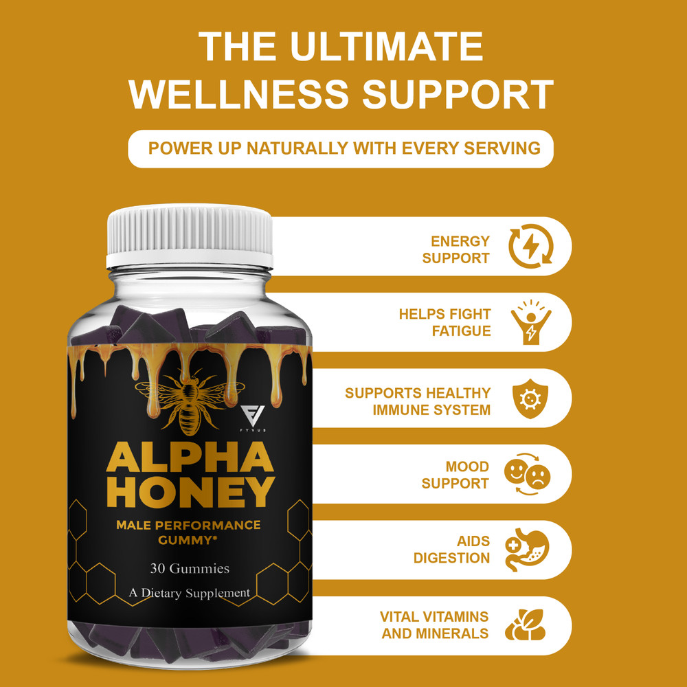 (2 Pack) Alpha Honey Performance Gummies, AlphaHoney Supplement (60 Gummies)