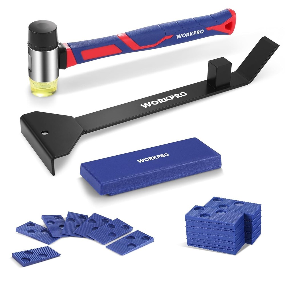 Heavy-Duty 43-Piece Flooring Installation Kit: Rubber Mallet, Pull Bar & Tappers