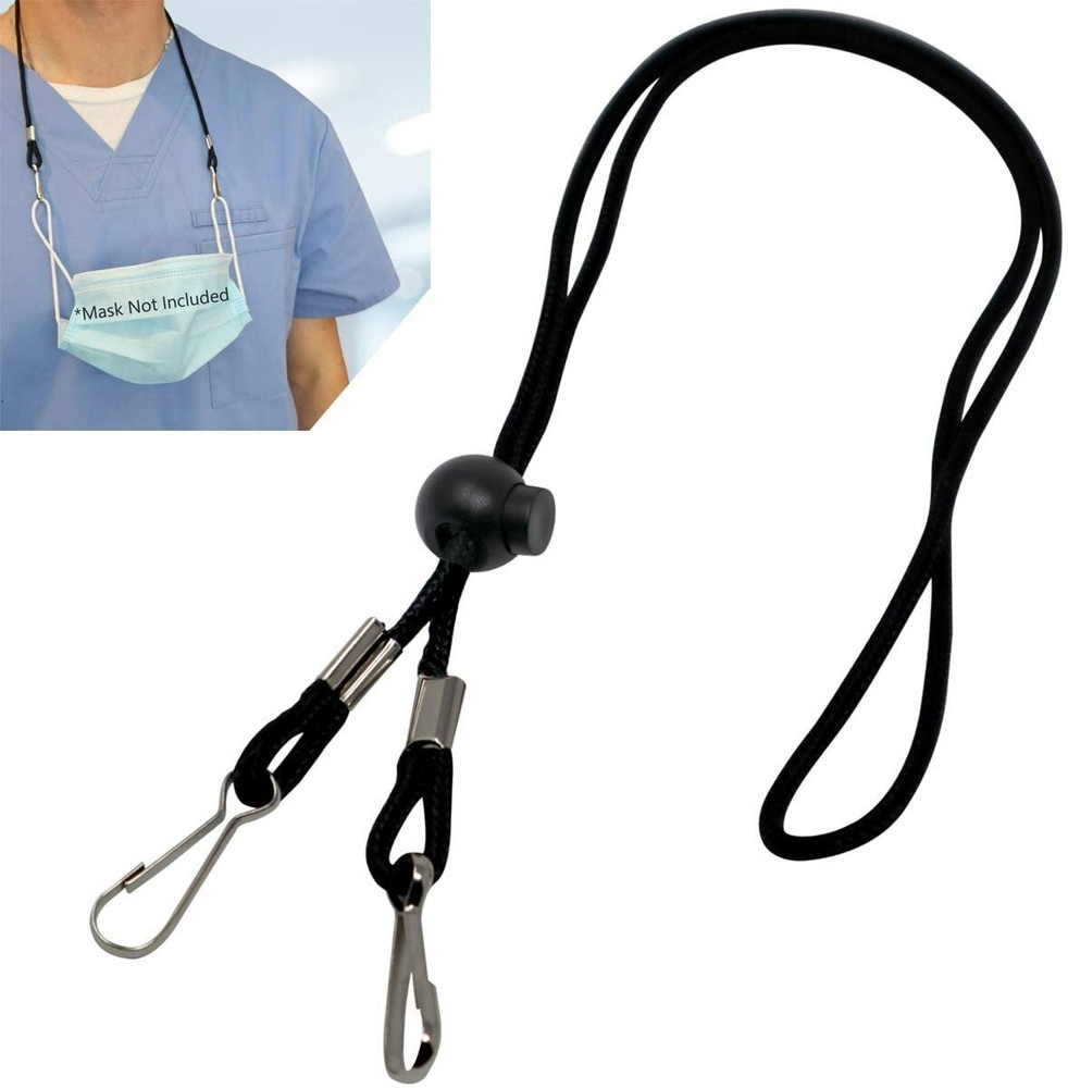 2 Pack - Adjustable Face Mask Lanyard - Mask Holder - Two Hooks by Specialist ID