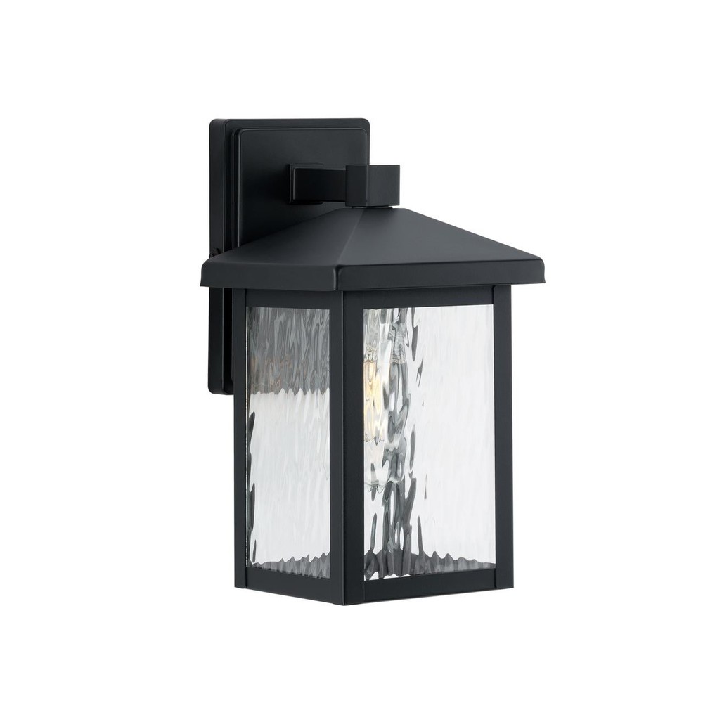 Matte Black Traditional One-Light Outdoor Wall Lantern