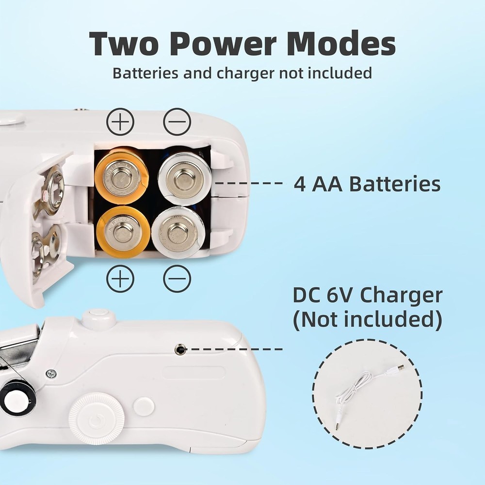 Versatile Handheld Sewing Machine - Battery and USB Powered, Ideal for Fabrics