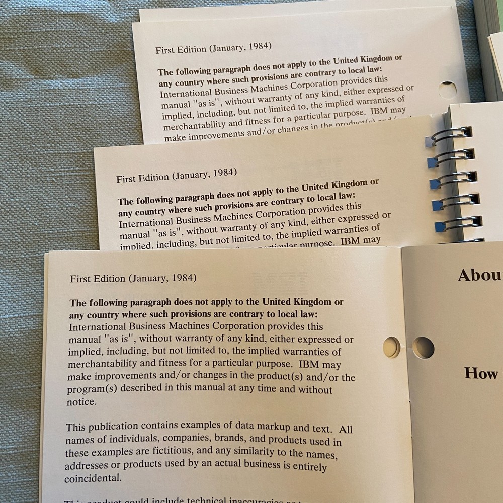 IBM Software Script/PC Book 1 2 3 1st Edition 1984 How To Quick Reference Manual