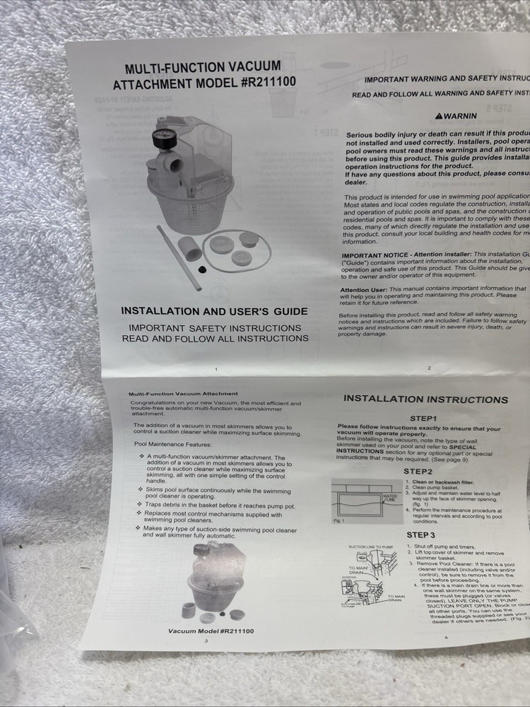 R211100 Vac-Mate Multi-Function Skimmer Attachment
