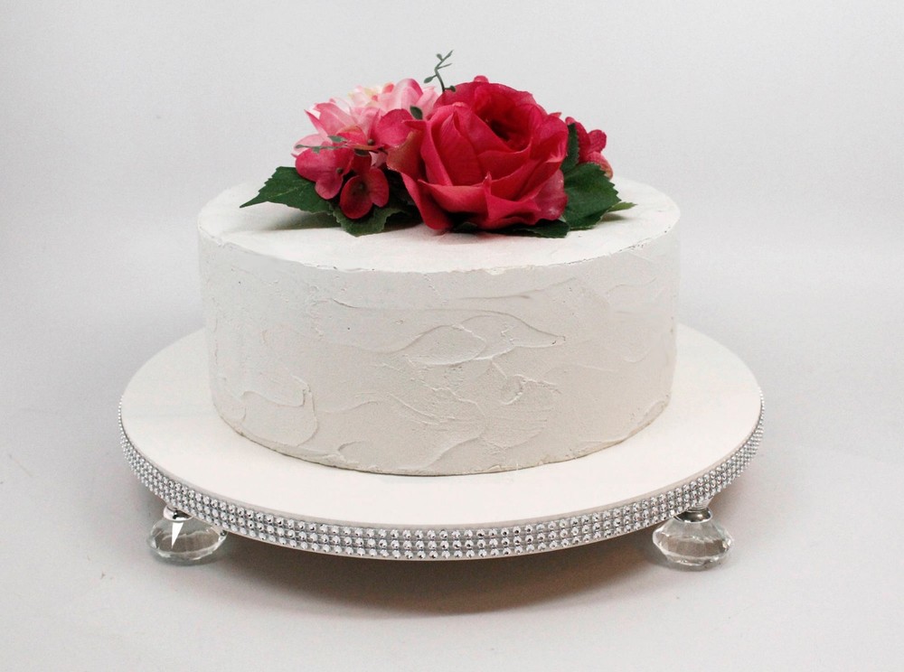White & Rhinestone Cake Stand, Party Wedding Platter, Cupcake Display, Cake...