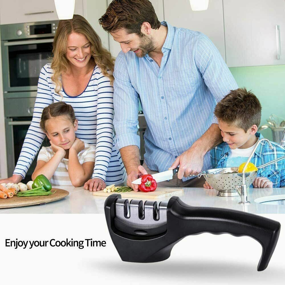 3 Stage Knife Sharpener Professional Ceramic Tungsten Kitchen Sharpening System