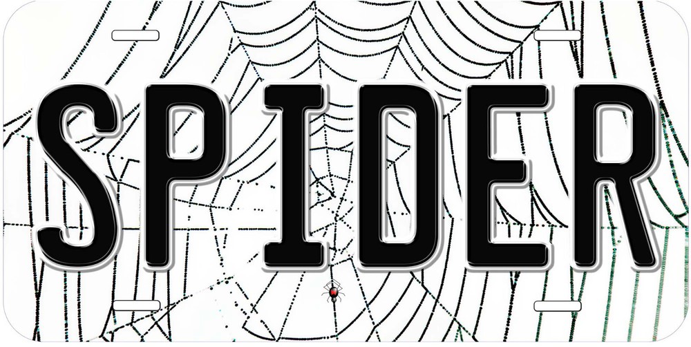 Spider Web Aluminum Novelty Car License Plate