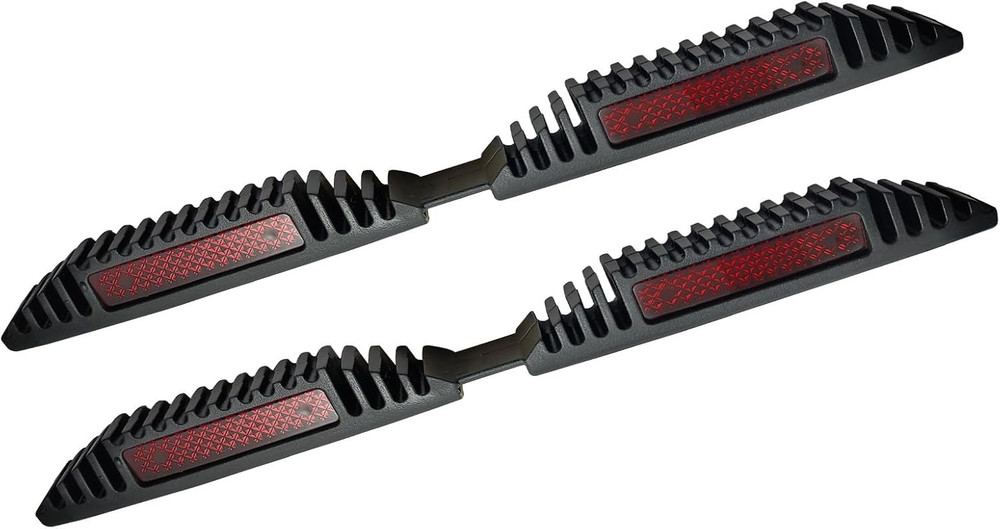 Car Door Edge Guards with Reflector Strip, Universal Fit, Black and Red, 2-Pack