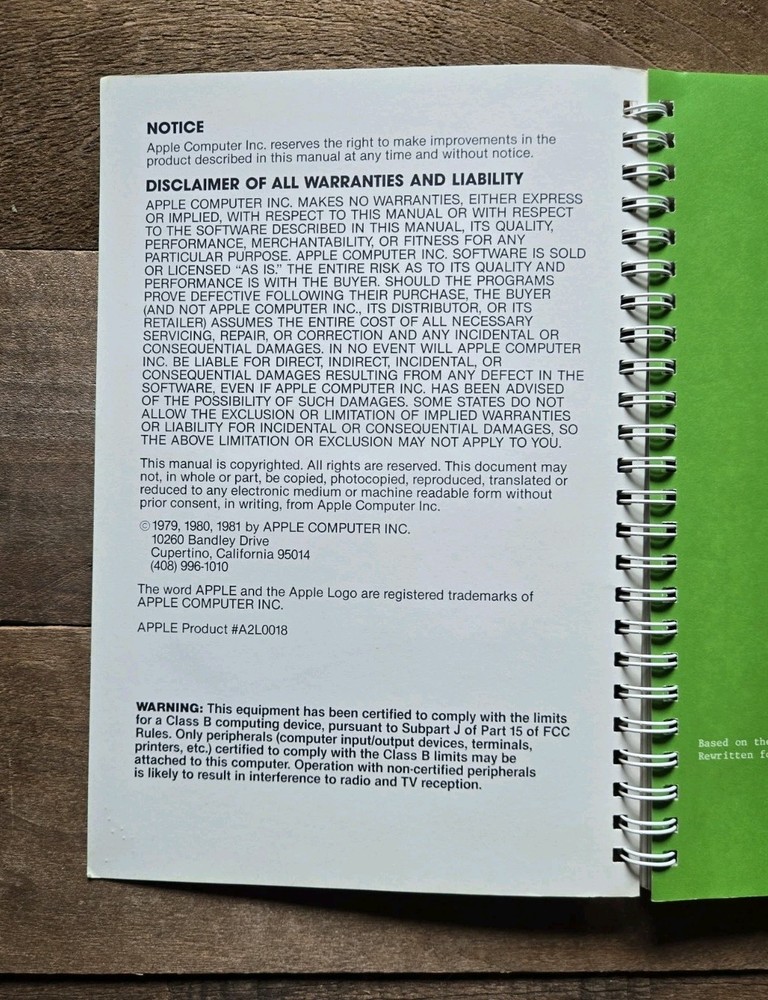 Vintage The AppleSoft Tutorial Manual 1979 80 81 - Apple Computer Inc