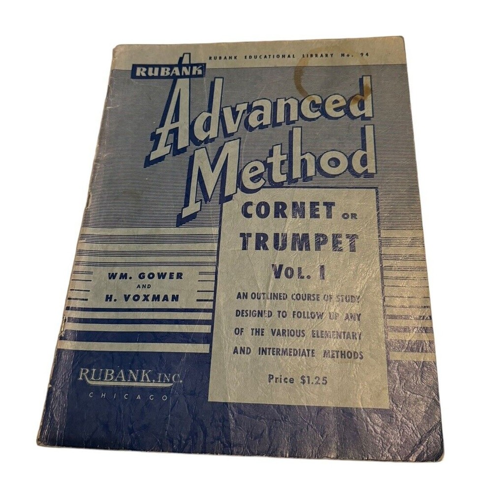 Sheet Music Rubank Advanced Method Cornet Trumpet Volume 1 Modernistic Rhythms