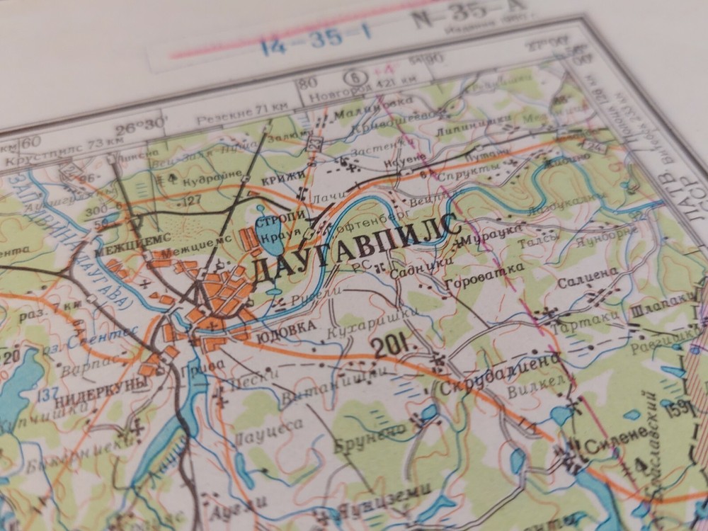Soviet Military Map General Staff. USSR Lithuania Vilnius. Original