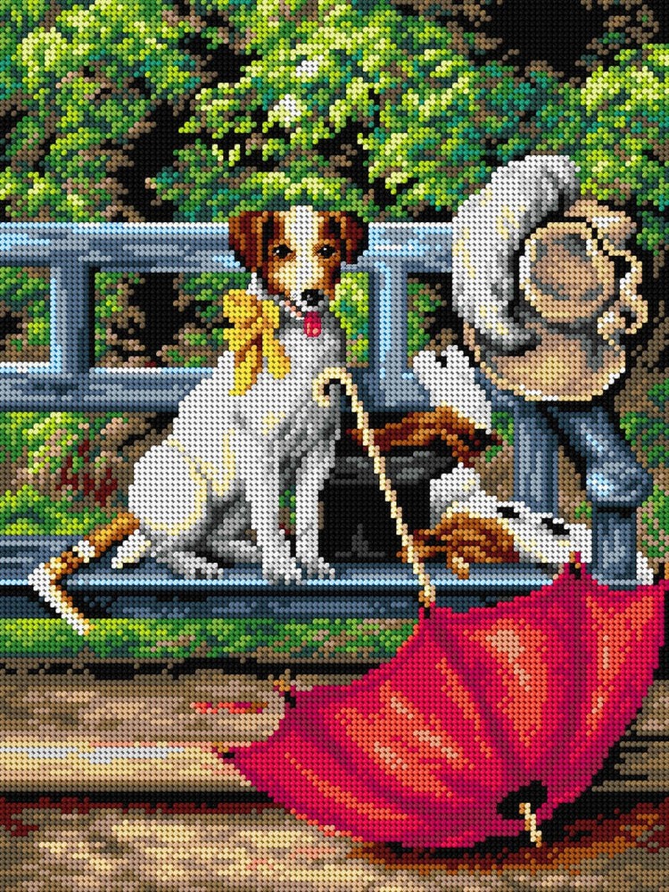 Orchidea Needlepoint canvas for halfstitch without yarn after Herbert William...