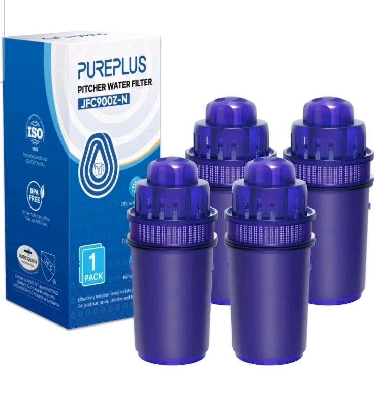 PUREPLUS JFC900Z Pitcher Water Filter Replacement for Pur PPF900Z PPF951K 4 PACK