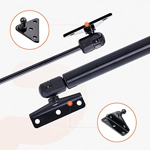 10MM Mounting Bracket, Gas Strut Spring Ball Stud, 2 Angled 10mm Standard Black