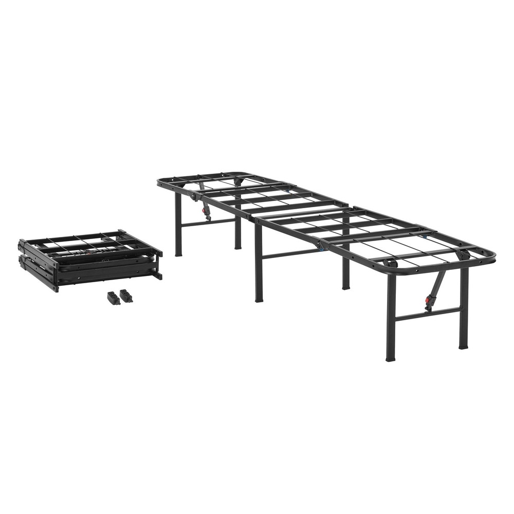 14" High Quad Fold Steel Platform Bed Frame Twin