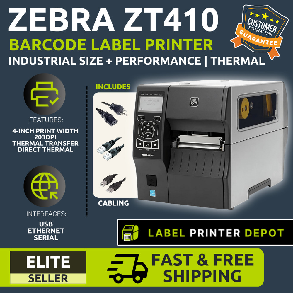 ✅Zebra ZT410 Industrial Thermal High Volume Label Printer, USB, Network!🔥⭐