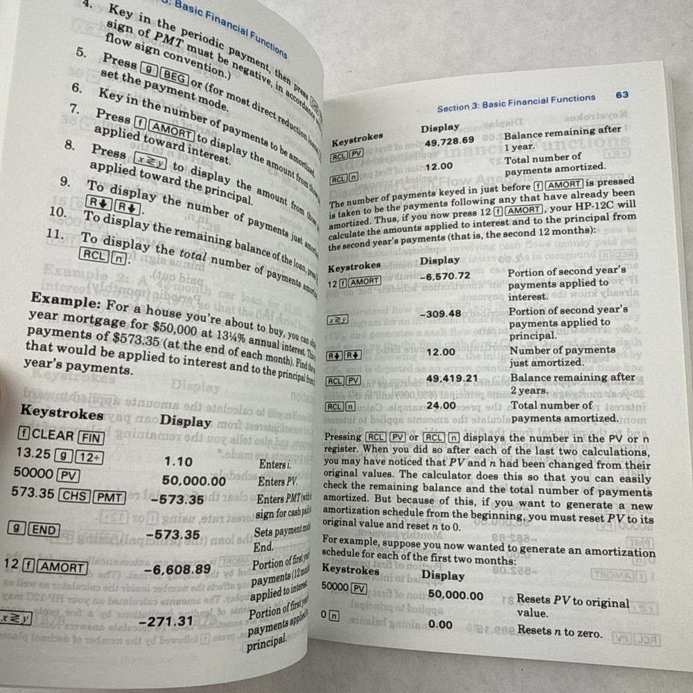 HP-12C Calculator Owner's Handbook and Problem Solving Guide Vtg 1982 Edition 3