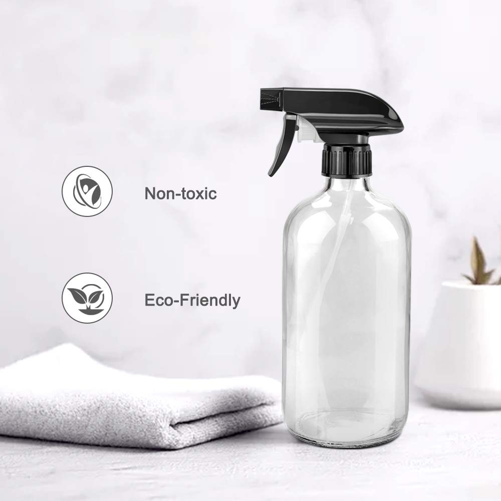 16oz Empty Glass Spray Bottle Refillable Container for Cleaning Solutions