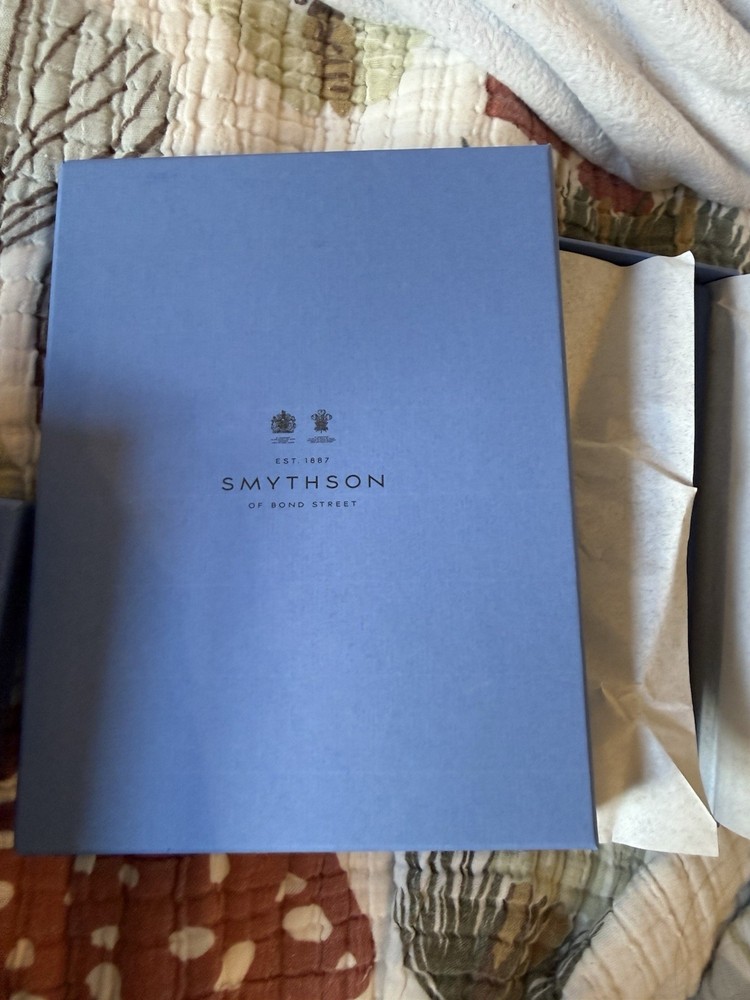 Smythson Soho Notebook Dogs Navy New