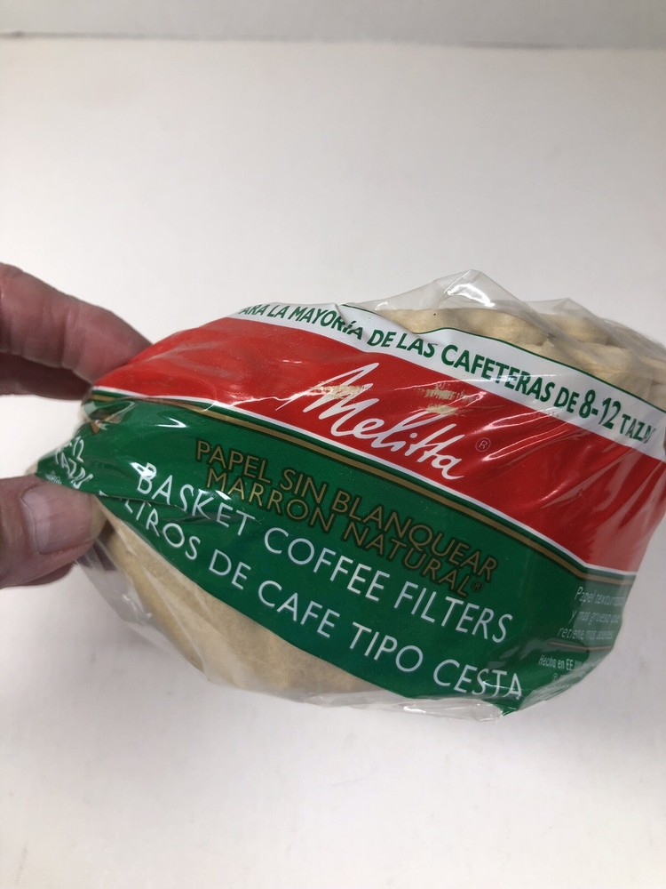 Melitta 8-12 Cup Brown Basket Coffee Filter (100-Pack) Melitta Unbleached