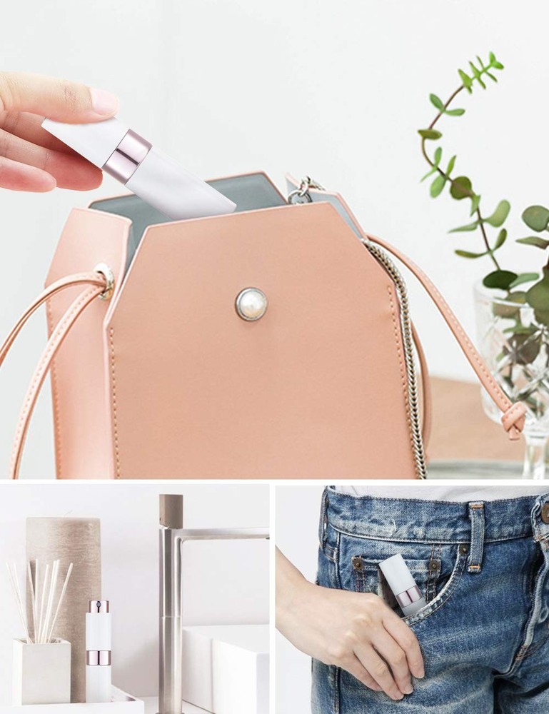 LISAPACK 8ml Travel Portable Empty Perfume Atomizer Spray Bottles 3Pack White