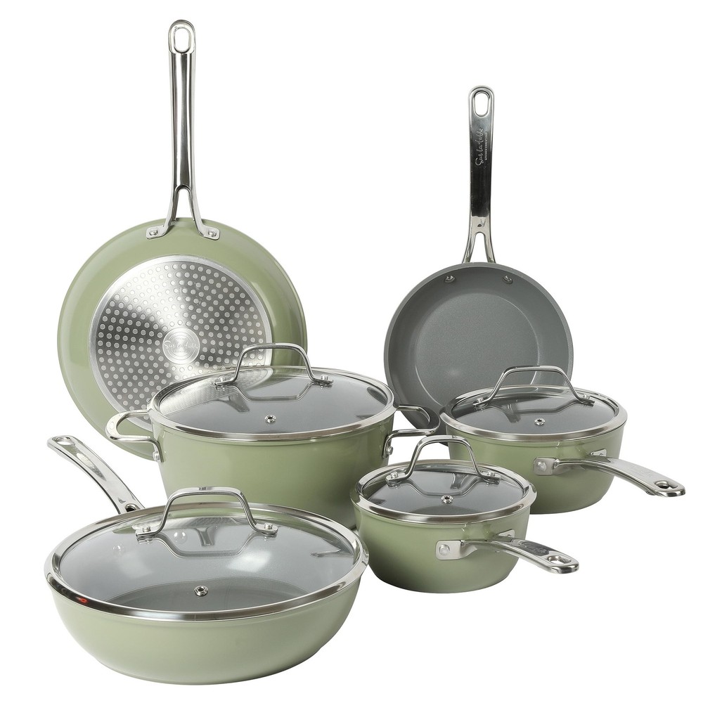 Sur La Table Kitchen Essentials 10 Piece PFA Free Non-Toxic Titanium Ceramic ...