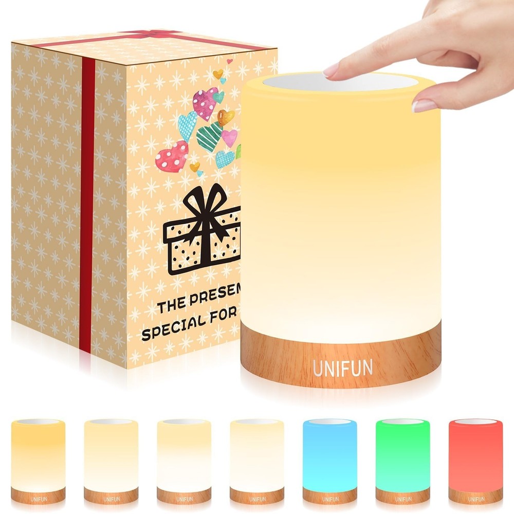 Table Lamp, Touch Sensor Bedside Lamps, Dimmable Warm White & Color Changing ...