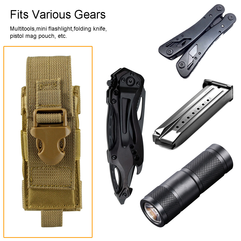 Multitool Sheath Folding Knife Sheath Pouch for Belt Molle Flashlight Mag Pouch