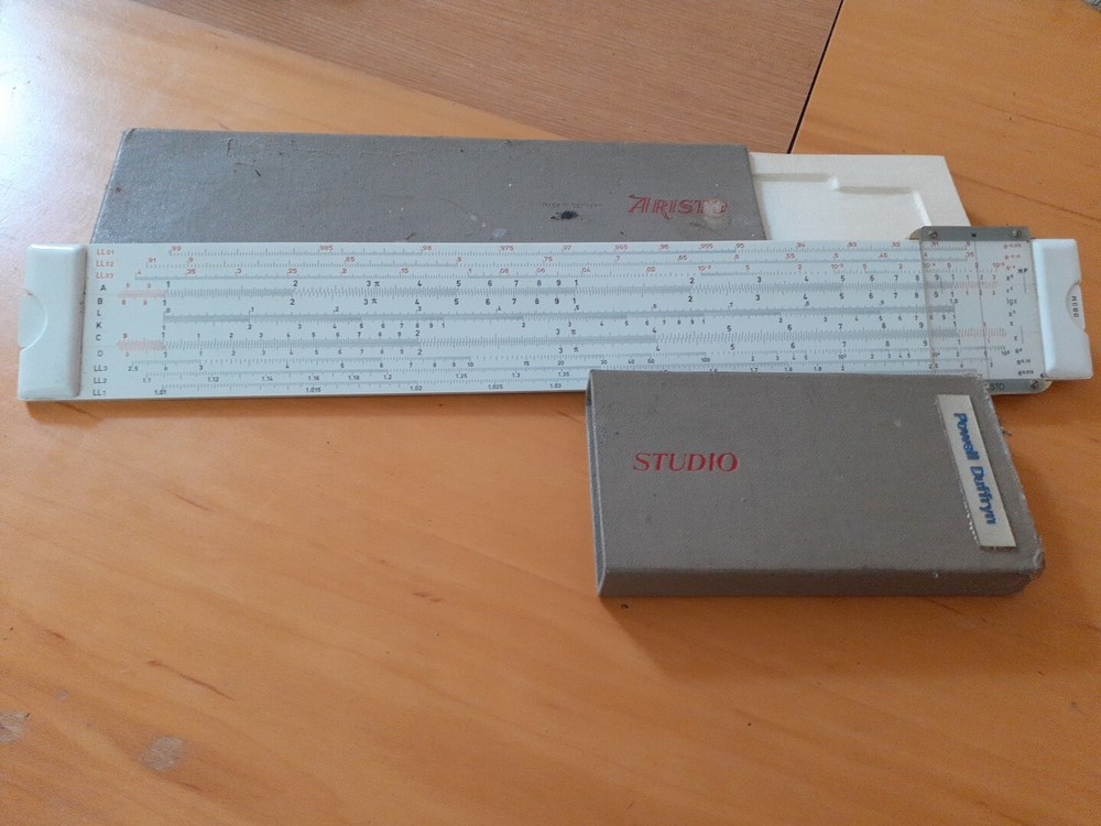 Vintage German 1961 Aristo Studio Slide Rule NR968 with Original Case