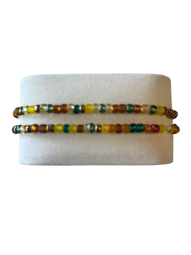 Handmade Beaded Stretch Bracelets Fall Mix 0229