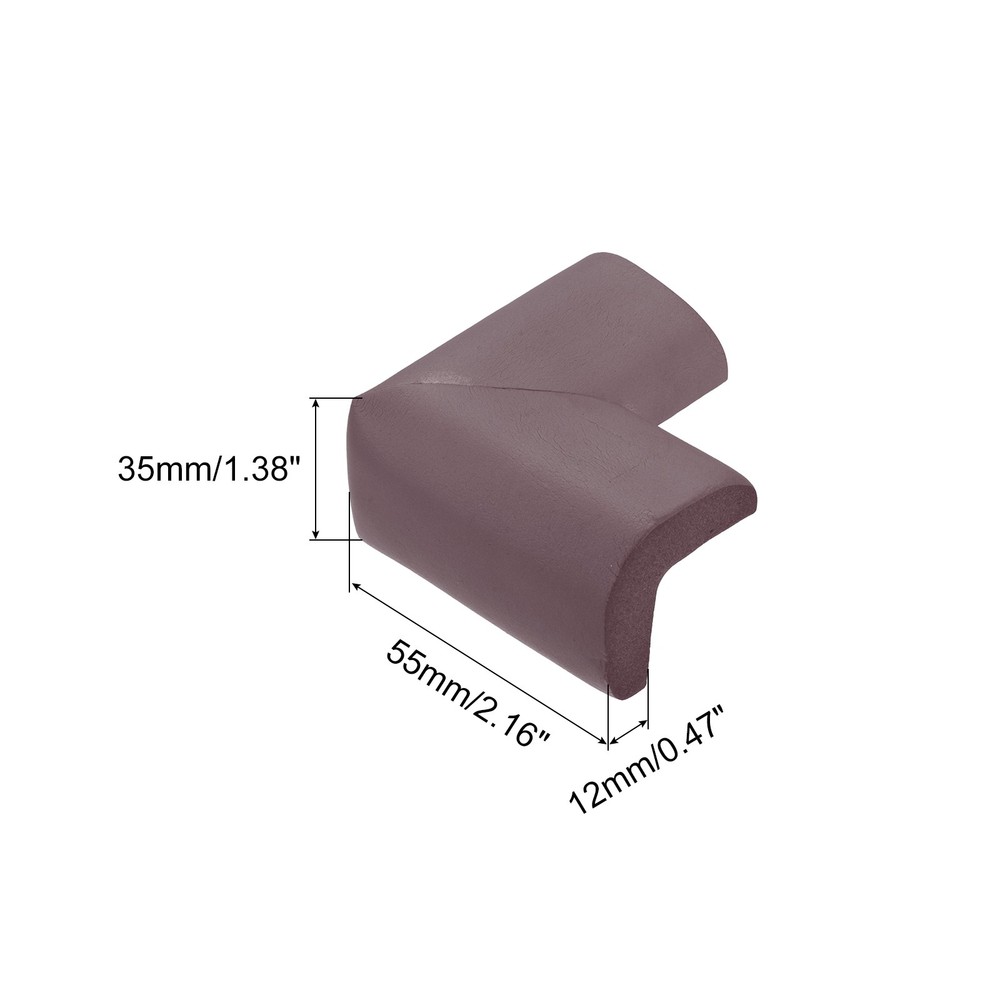 Corner Guards Edge Protectors, 4Pack Foam Bumper L Shape, 55mm, Brown