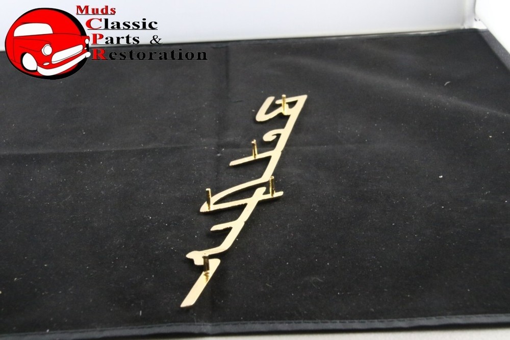 55-57 Chevy Tri Five Gold Belair Rear Quarter Panel Script Emblem Badges New