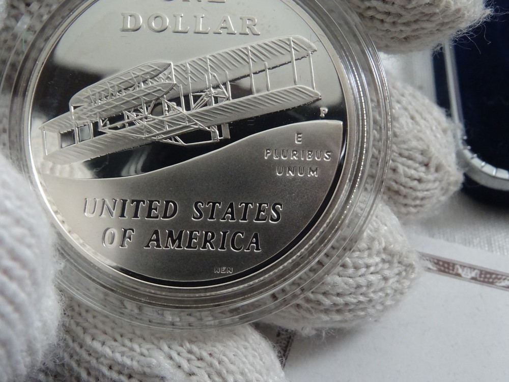 2003 First Flight Silver Dollar Proof Coin & Liberty Wright Monument Half Dollar
