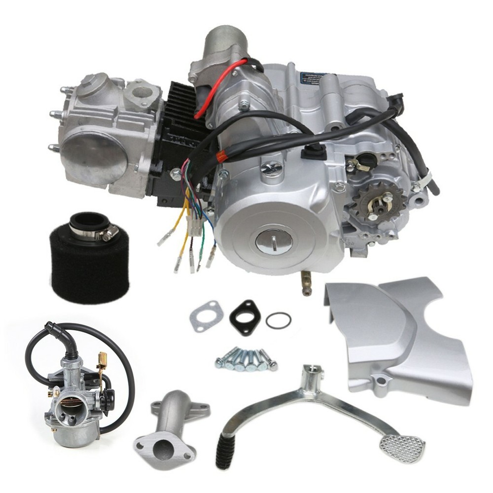 125cc Semi Auto Engine Motor & Reverse + Muffler Pipe For Buggy ATV Quad ATC70