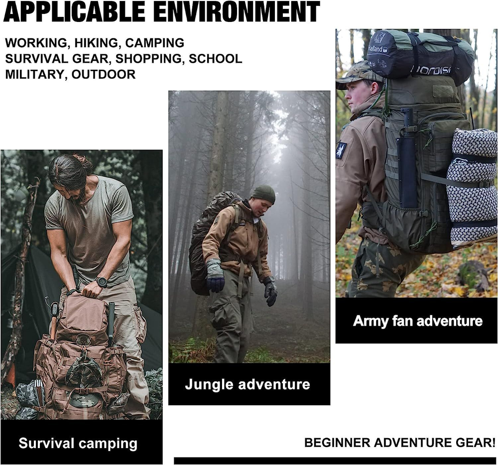 Mardingtop Small Tactical Backpack,Molle Hiking Backpack for 6539-khaki-25l