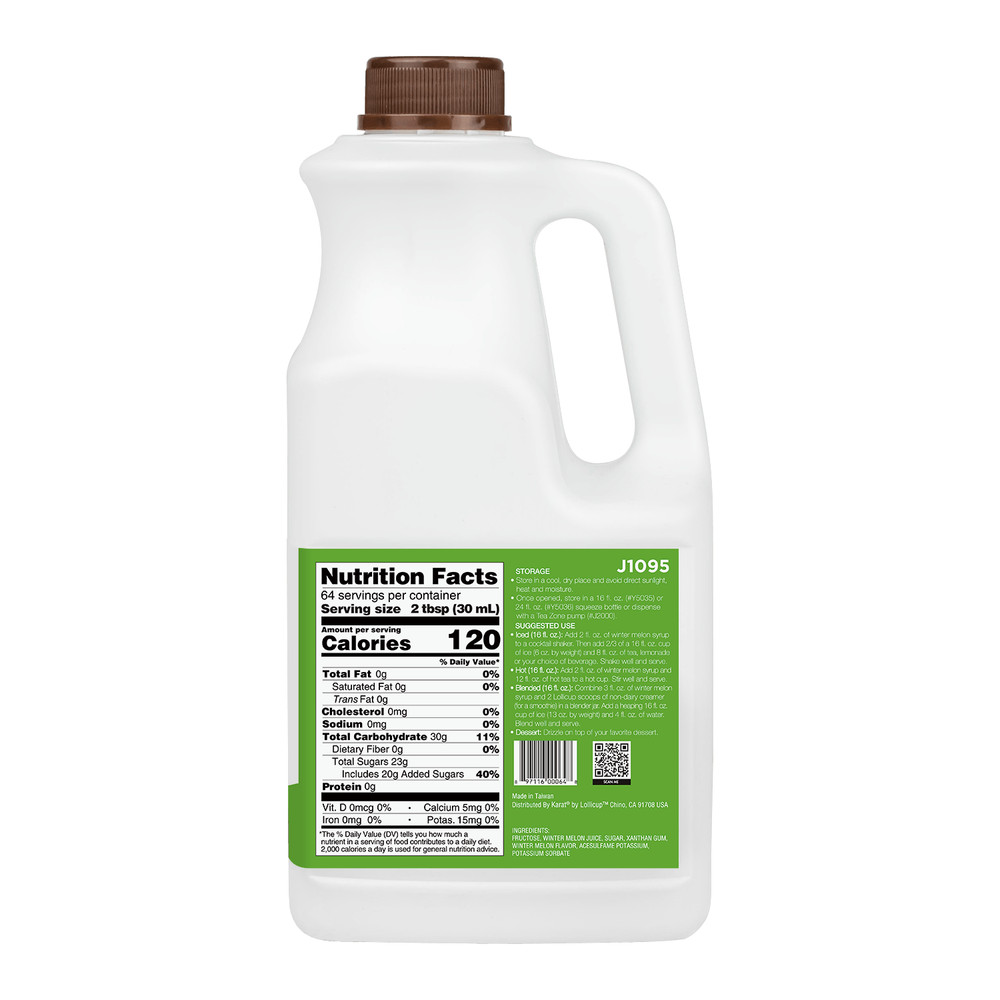 Tea Zone Winter Melon Flavored Syrup (64oz), J1095