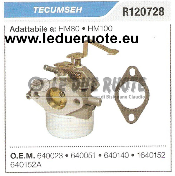 640152A Carburetor With Float Tecumseh HM80 HM100