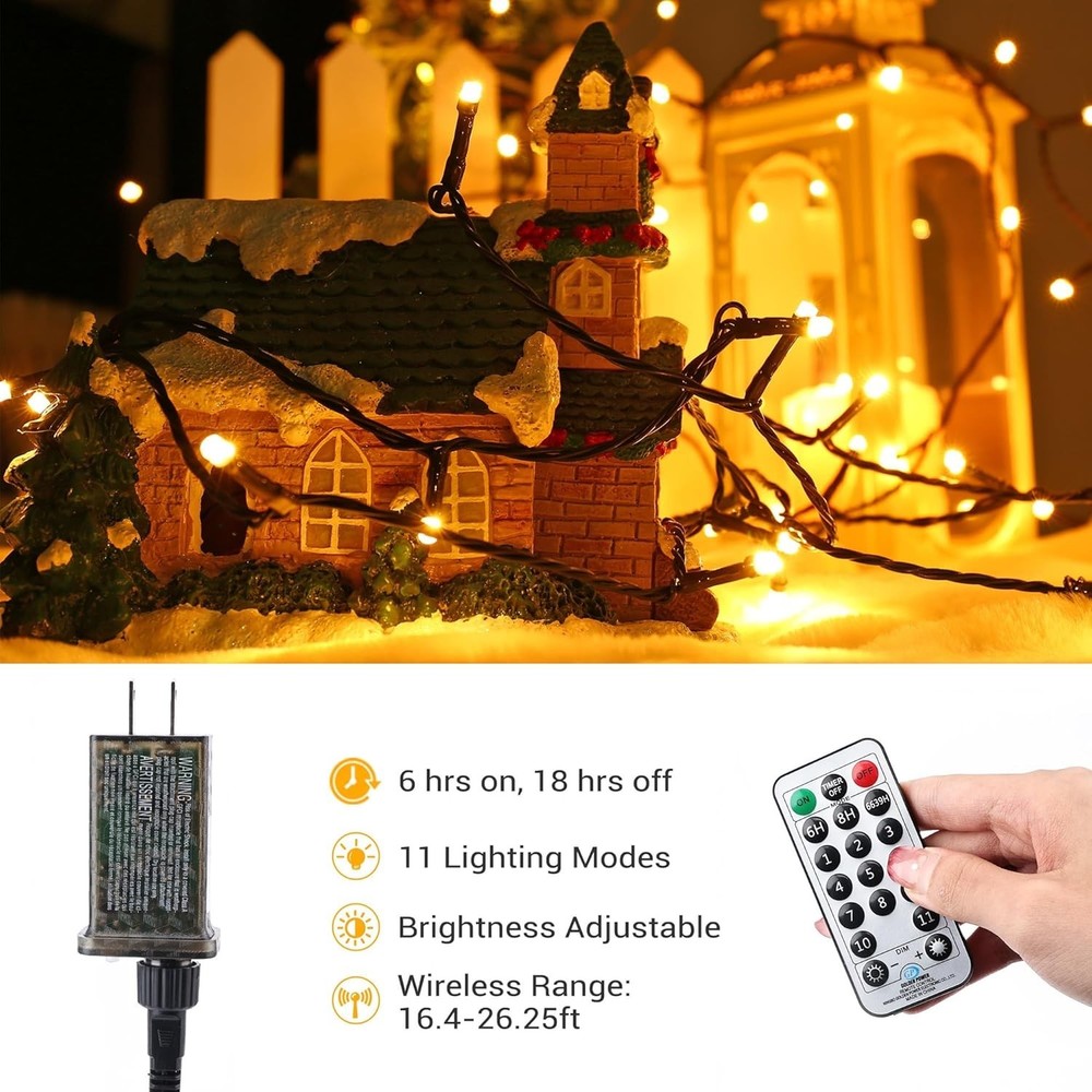 Christmas Lights, 65.67ft 200 LED Color Changing Tree Lights 11-Function Warm...