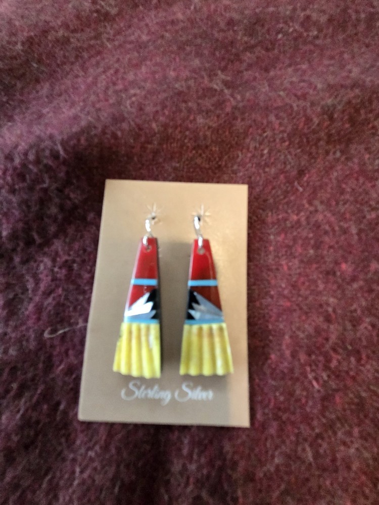 Sterling Silver Stone & Shell Earrings