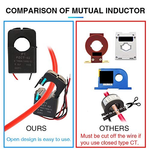 AC Current Voltage Amperage Power 1 Piece AC 100A Meter(Split Core Transformer)