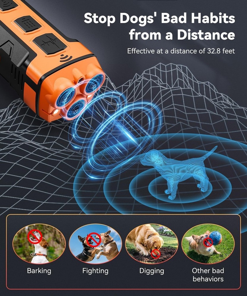 Variable Frequency Ultrasonic Dog Bark Deterrent - Efficient Behavior Corrector