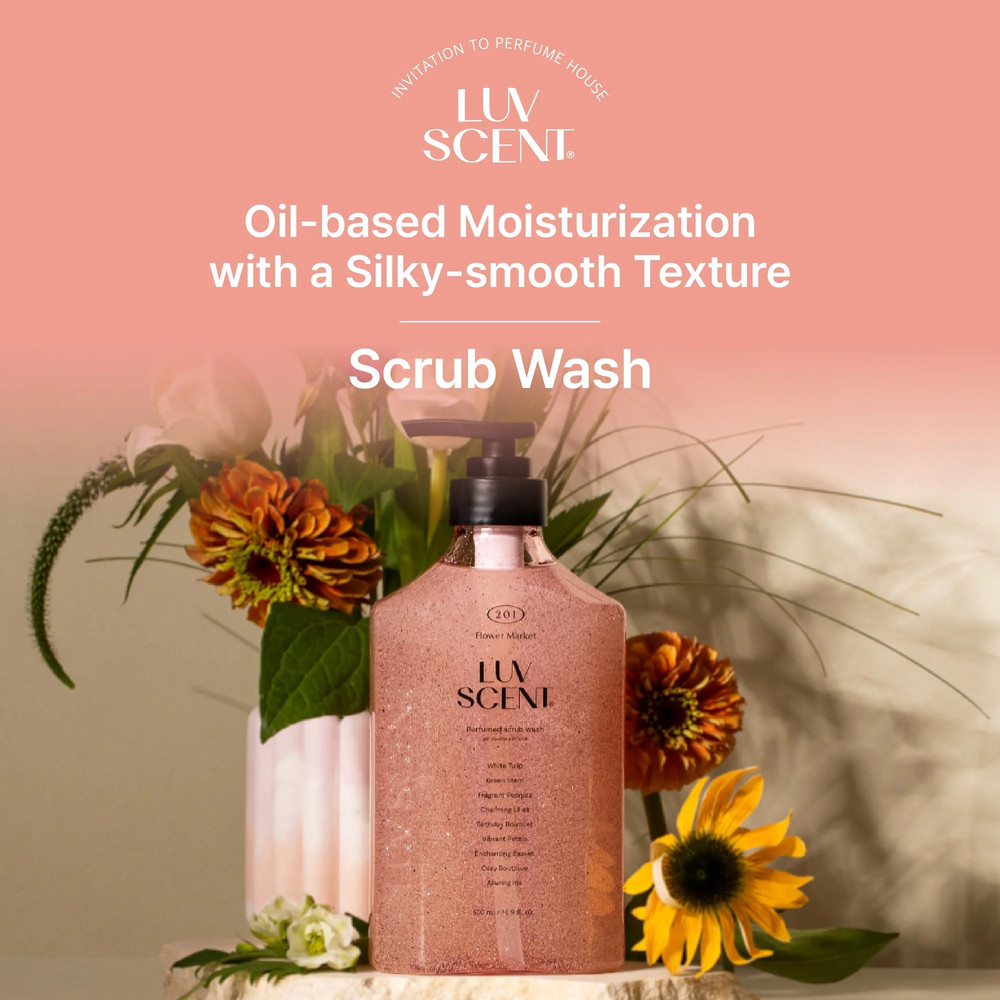Luvscent Flowermarket Scrub Wash 16 Oz