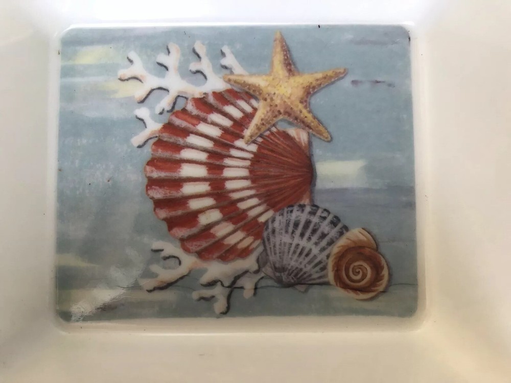 Jennifer Brinley 3Section Server Divided Appetizer Tray Platter Seaside Retreat
