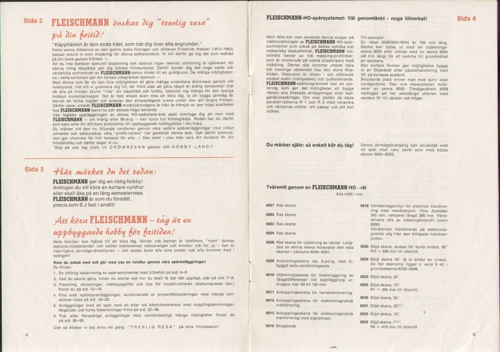 catalogue FLEISCHMANN 1978 TRACK SYSTEMS 9911 D SV bb